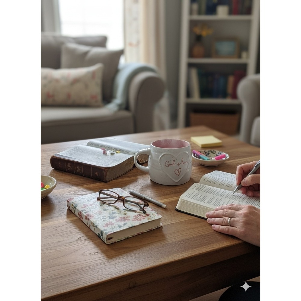 Kirklands Home God Is Love Heart 16 Oz Mug White & Pink Ceramic 1 John 4:8